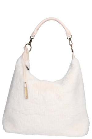 Bulaggi 31652.31 Faux fur hobo wit Creme Bulaggi 31652.31 Faux fur hobo wit Creme