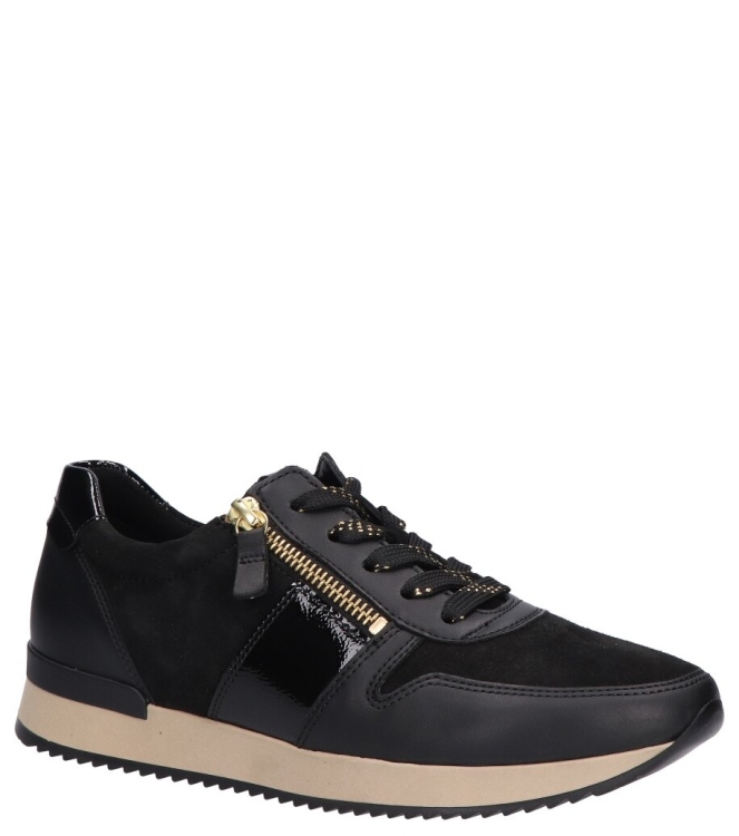 Gabor Gabor sneaker <span>6019.01.001</span> 001 black (gold) Gabor sneaker <span>6019.01.001</span> 6019.01.001 zwart - www.bremmerschoenen.nl - Bremmer Schoenen