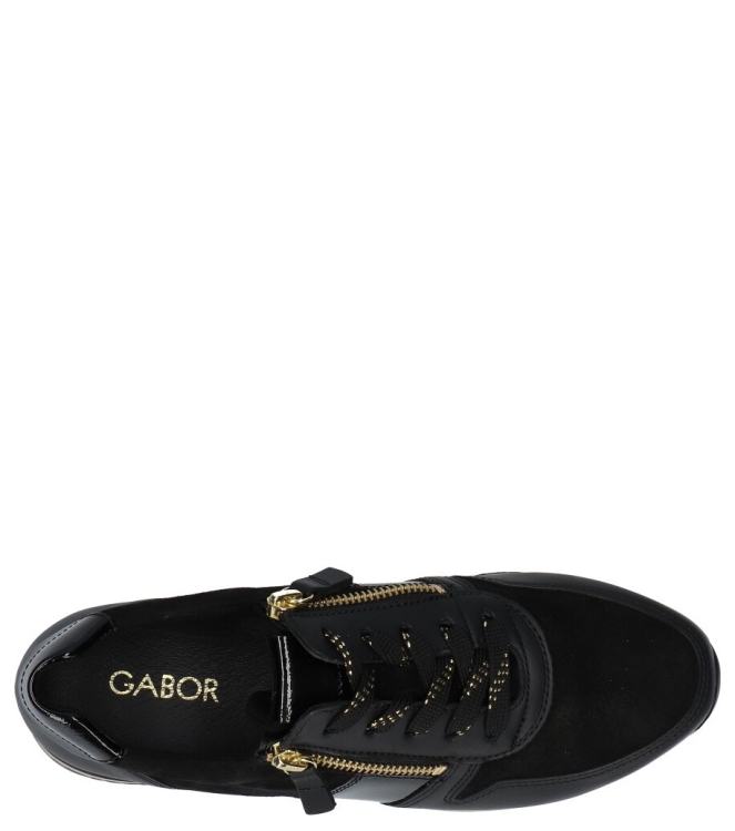 Gabor Gabor sneaker <span>6019.01.001</span> 001 black (gold) Gabor sneaker <span>6019.01.001</span> 6019.01.001 zwart - www.bremmerschoenen.nl - Bremmer Schoenen