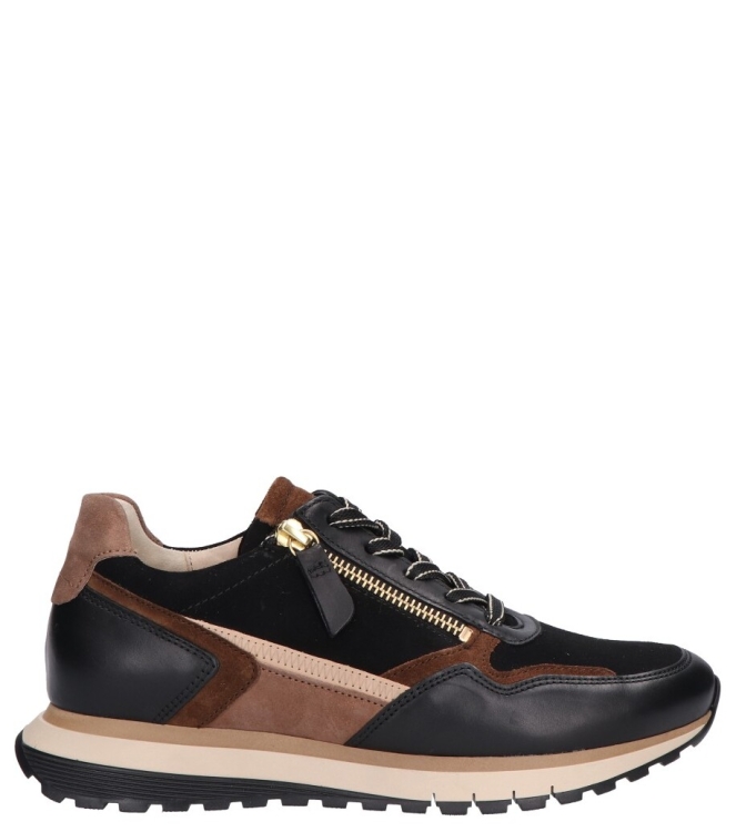 Gabor Gabor sneaker <span>6029.01.002</span> 002 black/whisky(gold) Gabor sneaker <span>6029.01.002</span> 6029.01.002 zwart - www.bremmerschoenen.nl - Bremmer Schoenen