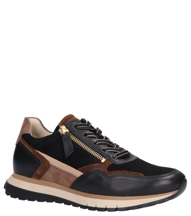 Gabor Gabor sneaker <span>6029.01.002</span> 002 black/whisky(gold) Gabor sneaker <span>6029.01.002</span> 6029.01.002 zwart - www.bremmerschoenen.nl - Bremmer Schoenen